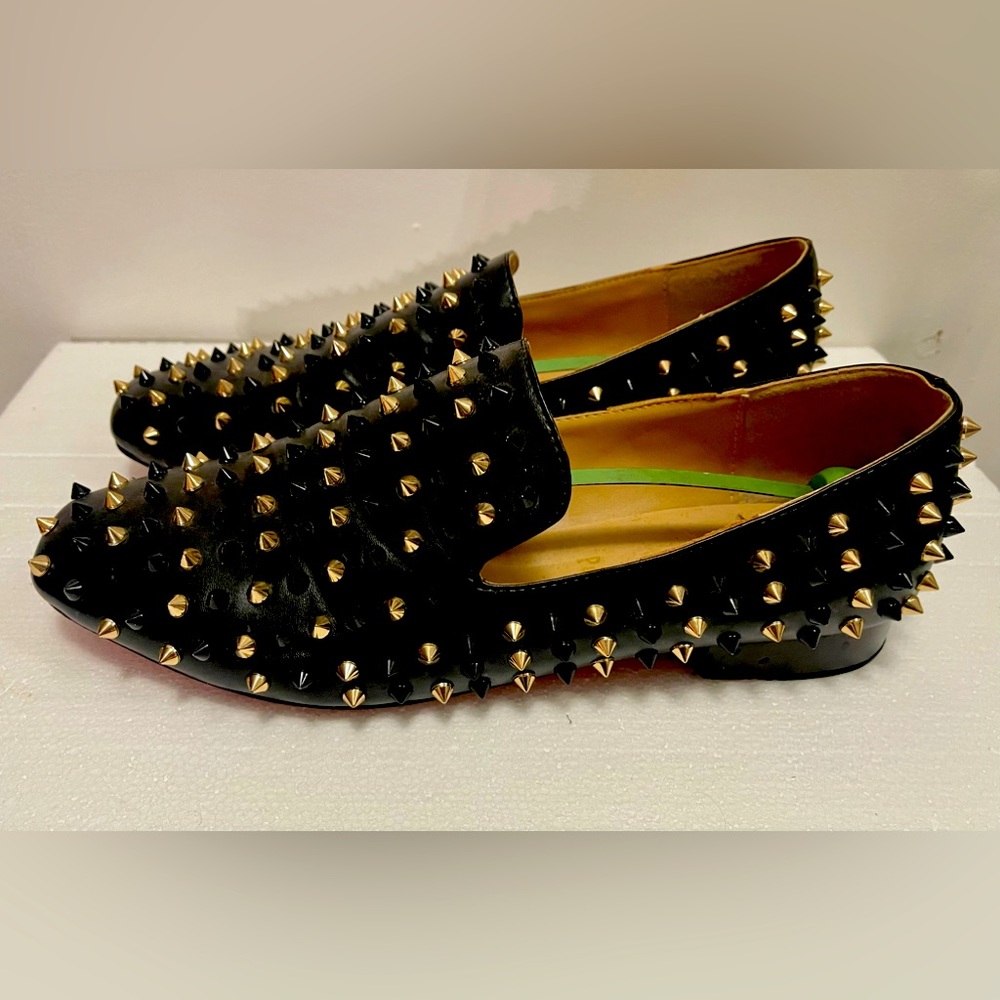 Christian Louboutin Men's Black Spikes Shoes Size 44